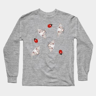 Ladybugs and white moth Long Sleeve T-Shirt